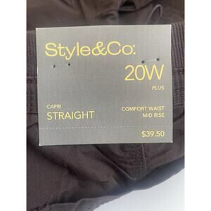 2 for 1: NWT Style & Co Women's Plus Capris BLK & BRN 20W